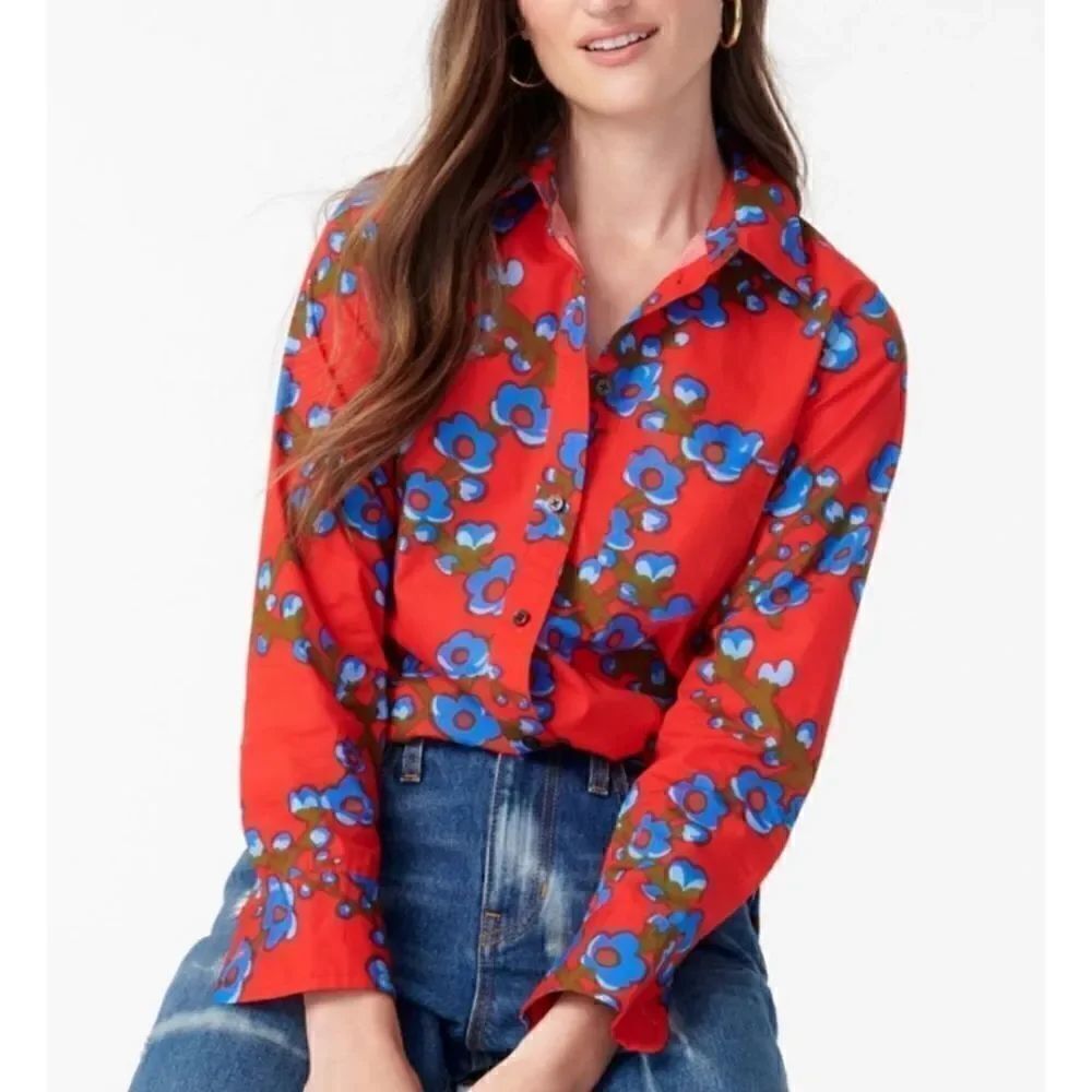 J.Crew Collection Classic-fit Button Down Shirt in Lattice Floral Size 0